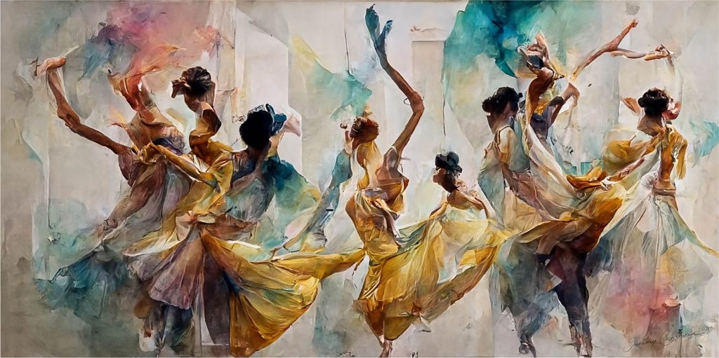 The Dancers - Abstract Oil Series of 4 by Tammy Carmona - #2